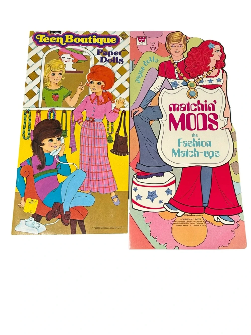 Whitman Matchin' Mods & Teen Boutique 1968 Cut Out Paper Dolls Lot Uncut